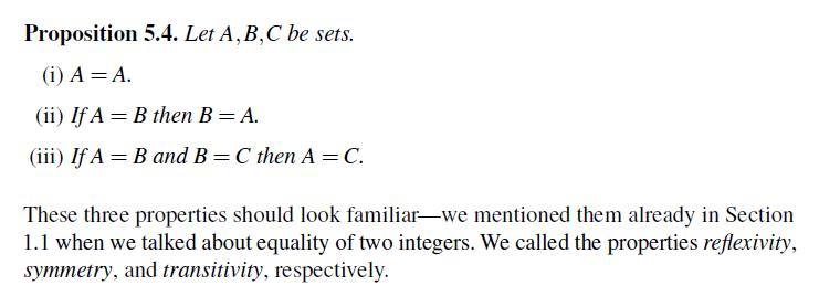 Solved Let A, B, C Be Sets. A = A. If A = B Then B = A. | Chegg.com