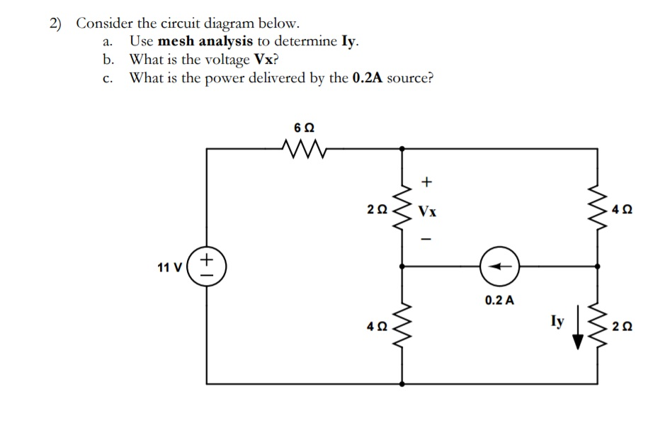 Solved Consider the circuit diagram below. Use mesh | Chegg.com