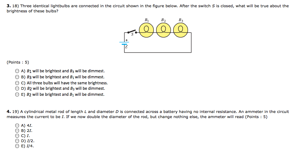 Solved Three Identical Light Bulbs Are Connected In The | Chegg.com