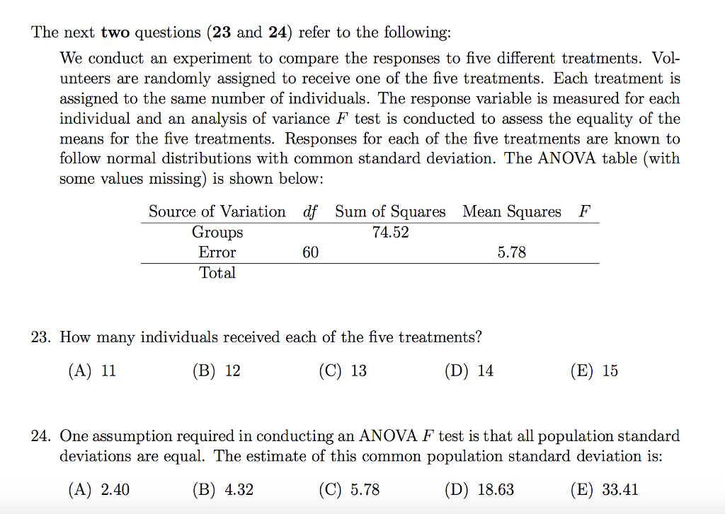 Solved The next two questions (23 and 24) refer to the | Chegg.com