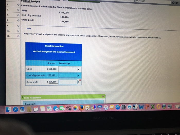 Solved statement information for Sheaf Corporation is