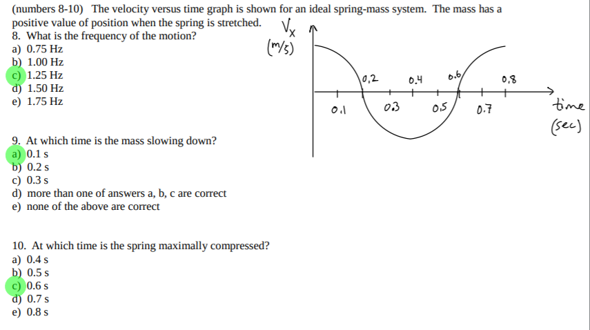 Solved (numbers 8-10)The velocity versus time graph is shown | Chegg.com