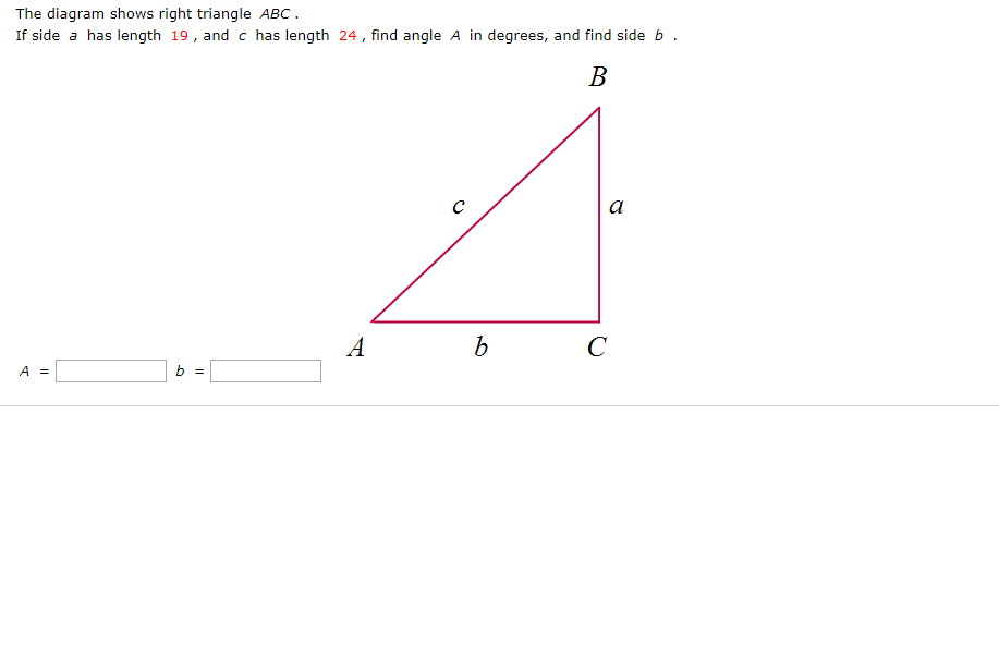 Solved The Diagram Shows Right Triangle ABC If Side A Has | Chegg.com