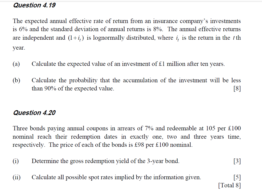 Solved The expected annual effective rate of return from an | Chegg.com
