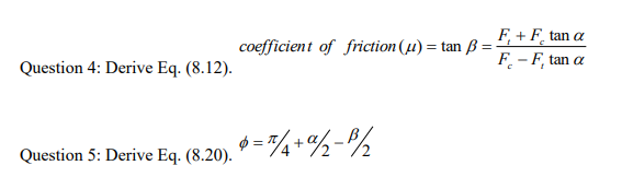 Solved F. + F , tan ? coefficient of friction(?-tan | Chegg.com