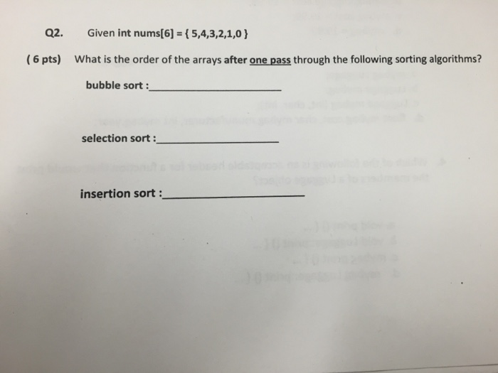 Solved Given int nums [6] = { 5,4,3,2,1,0 } What is the | Chegg.com