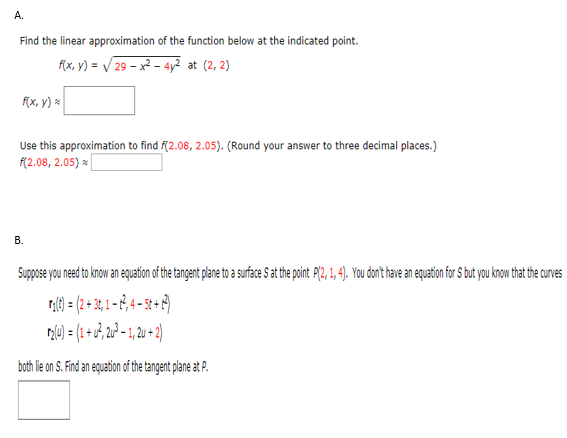 Solved A. Find the linear approximation of the function | Chegg.com