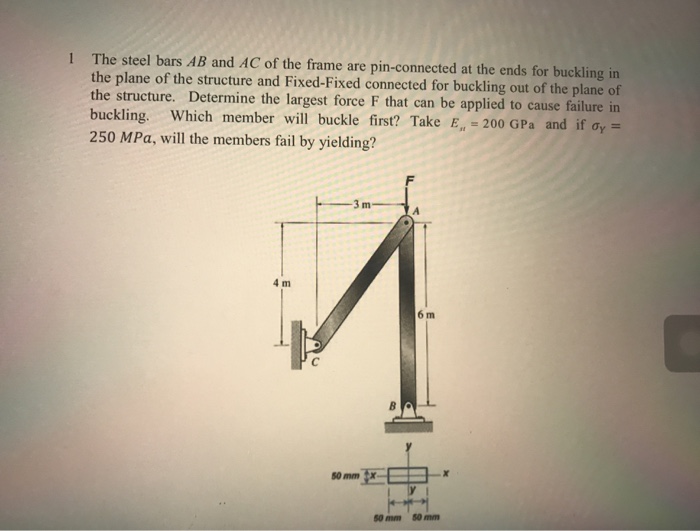 Solved l The steel bars AB and AC of the frame are | Chegg.com