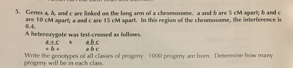 Solved Genes A, B, And C Are Linked On The Long Arm Of A | Chegg.com ...