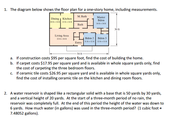Solved The diagram below shows the floor plan for a | Chegg.com