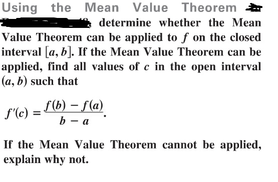 When Can Mean Value Theorem Be Applied