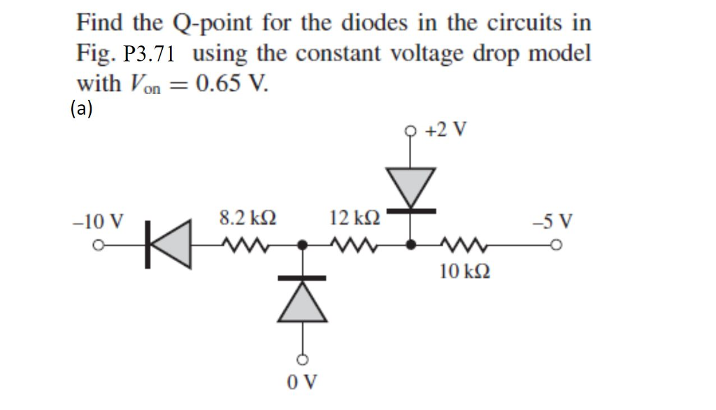 Solved Find the Qpoint for the diodes in the circuits in