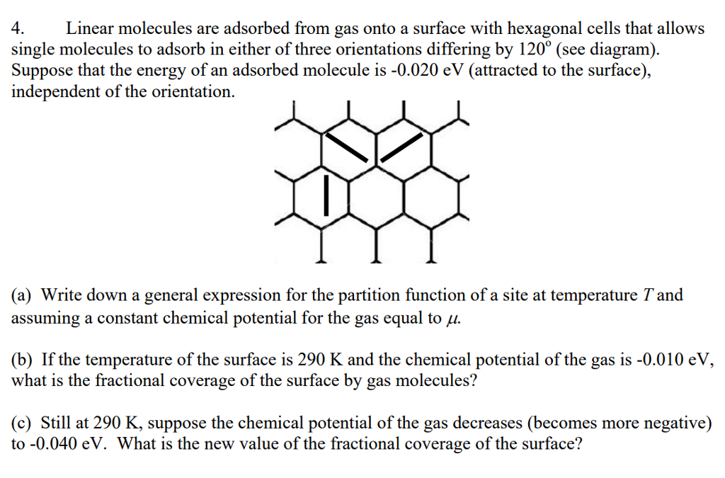 solved-4-linear-molecules-are-adsorbed-from-gas-onto-a-chegg