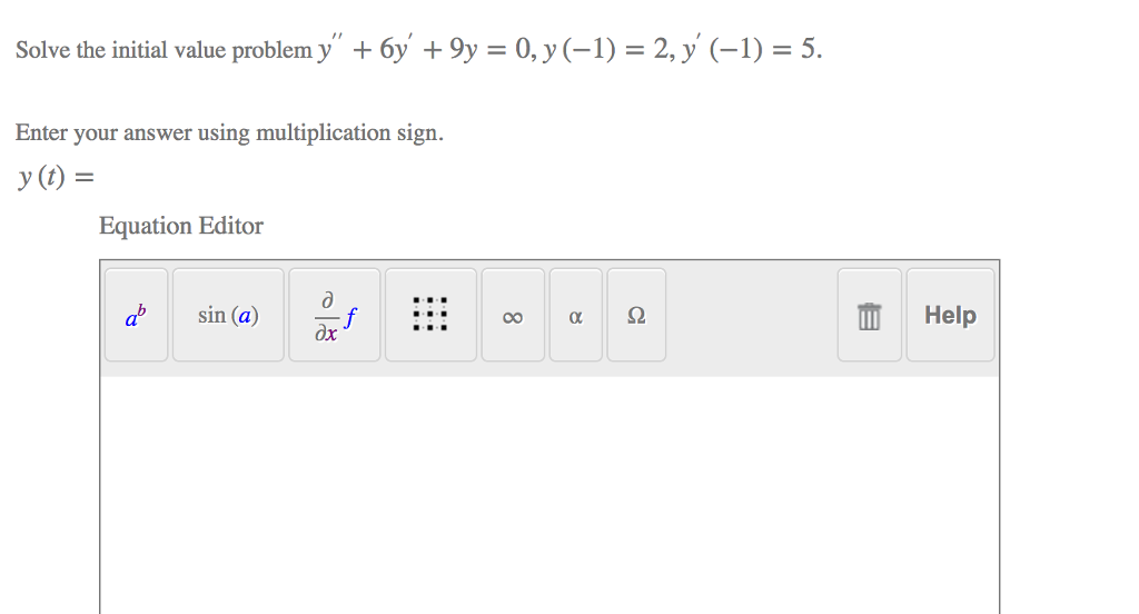 Solved " ' Solve the initial value problem y + 6y + 9y = 0, | Chegg.com