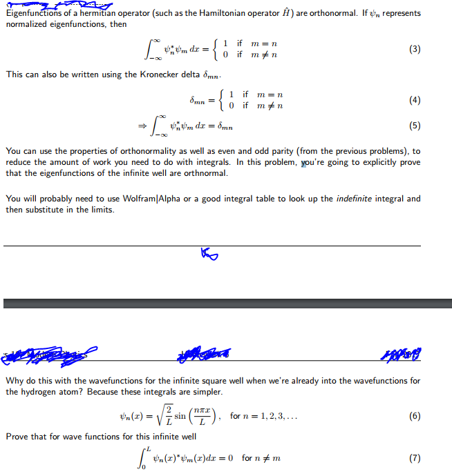 Solved Eigenfunctions of a hermitian operator (such as the | Chegg.com