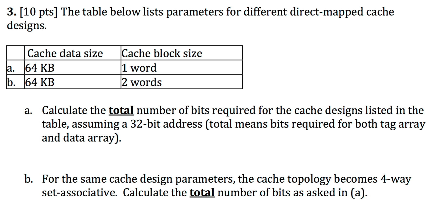 Solved The table below lists parameters for different | Chegg.com