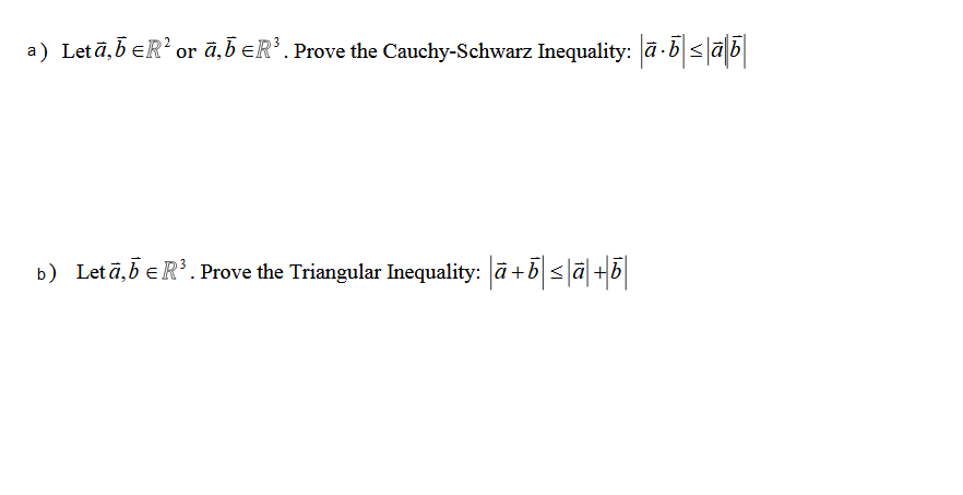 Solved A) Let A, B Element R^2 Or A, B Element R^3. Prove | Chegg.com