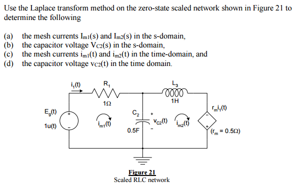 Solved Use The Laplace Transform Method On The Zero-state 