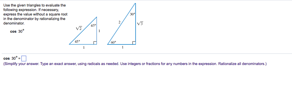 Solved Use the given triangles to evaluate the following | Chegg.com