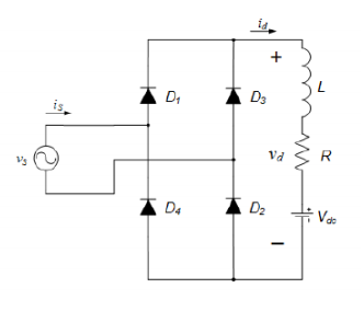 Solved A single phase full bridge diode rectifier circuit | Chegg.com