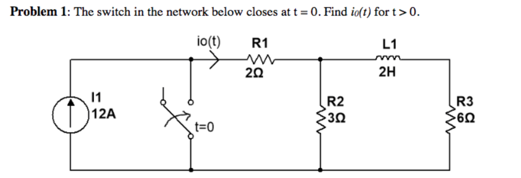 Solved Problem 1: The switch in the network below closes at | Chegg.com