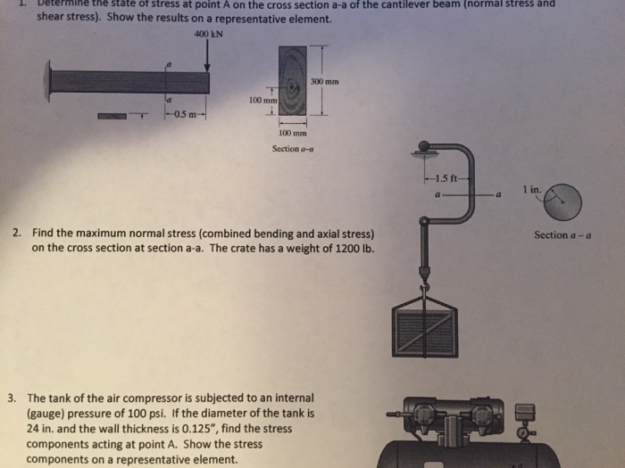Solved Find the maximum normal stress (combined bending and | Chegg.com
