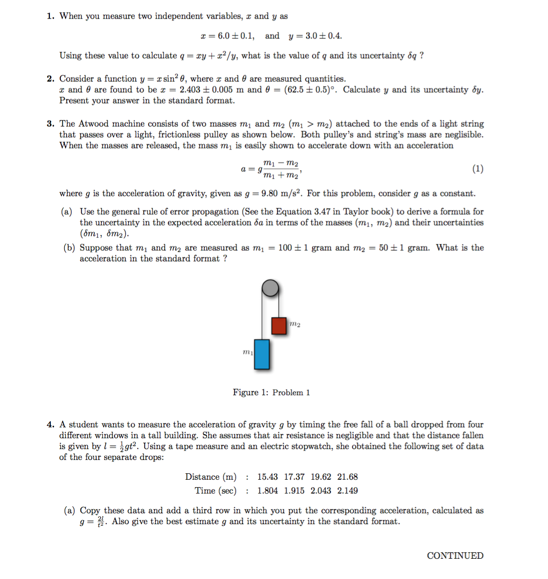 Solved When you measure two independent variables, x and y
