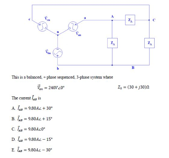 Solved ?? Ba This Is A Balanced, Phase Sequenced, 3-phase | Chegg.com