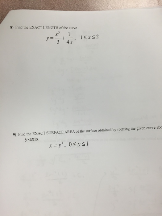 Solved Find The Exact Length Of The Curve Y X 3 3 1 4x