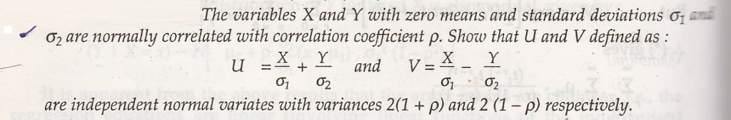 Solved The Variables X And Y With Zero Means And Standard 0530