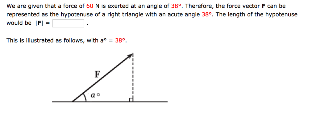 Solved We are given that a force of 60 N is exerted at an | Chegg.com