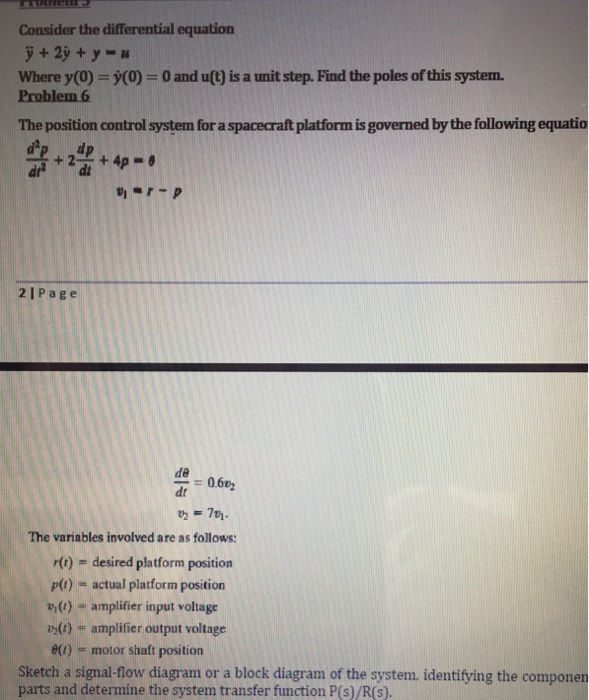 Solved Consider the differential equation y + 2y + y = u | Chegg.com