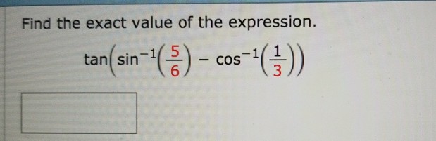 Solved Find The Exact Value Of The Expression Chegg