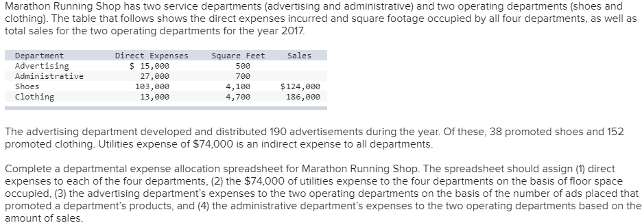 Marathon Running Shop Has Two Service Departments
