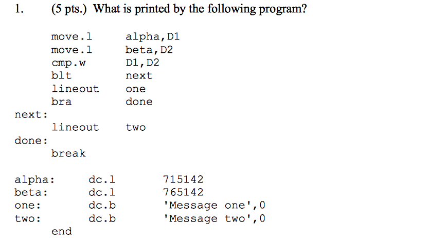 Solved What is printed by the following program? move | Chegg.com