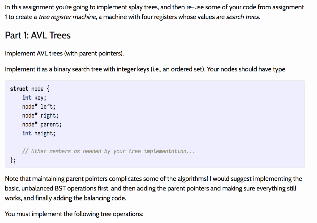 Solved C++ Balanced Binary Search Tree. Please fix my code!! | Chegg.com image.