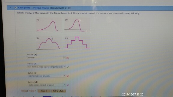 Solved Which, it any, of the curves in the figure below look | Chegg.com