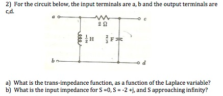 Solved For the circuit below, the input terminals are a, b | Chegg.com