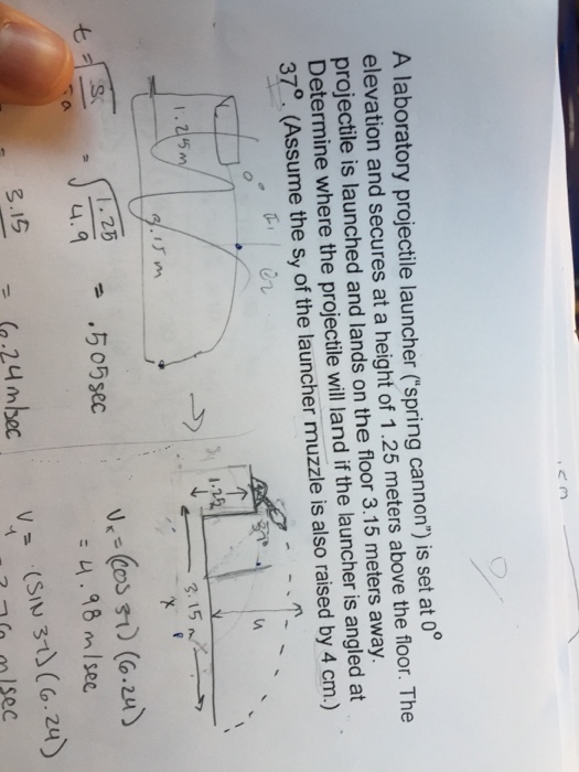 Solved A laboratory projectile launcher (