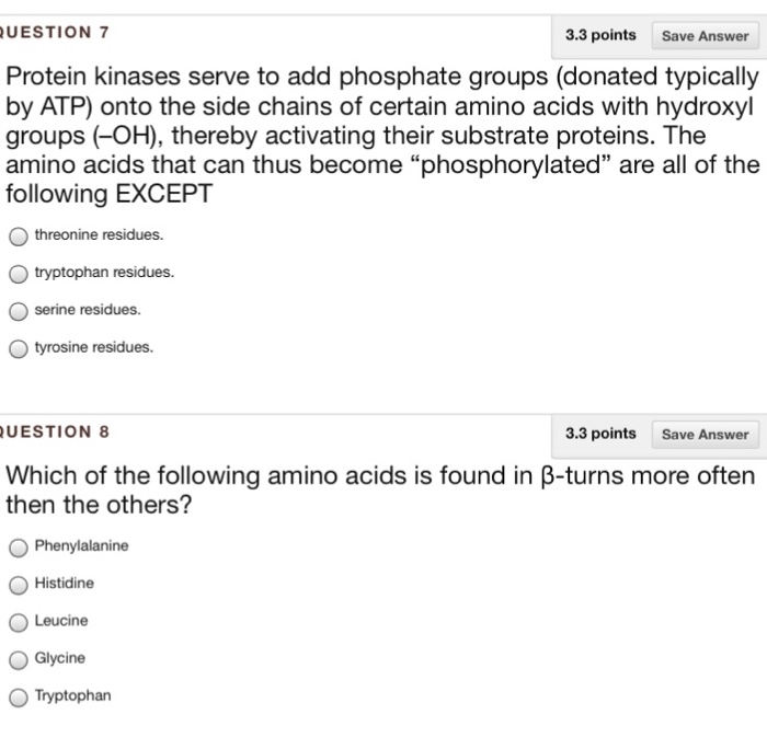 Solved Protein kinases serve to add phosphate groups