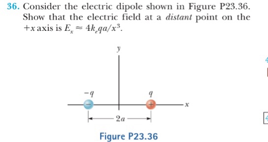 Solved Consider the electric dipole shown in Figure P23.36. | Chegg.com