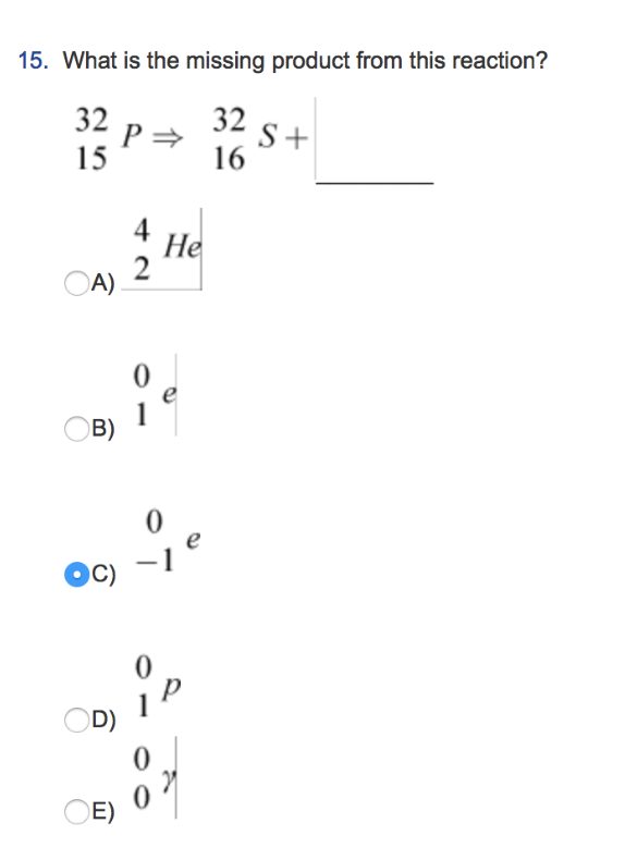 Solved 15. What is the missing product from this reaction?