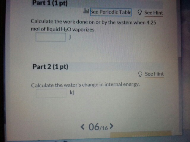 Solved 218 06 Question 2 Points The Vaporization Of 1 Mole 