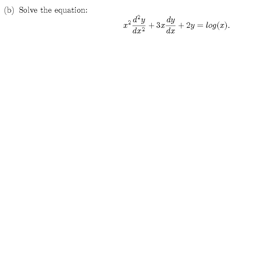 Solved Solve The Equation: X^2 D^2y/dx^2 + 3x Dy/dx + 2y = | Chegg.com