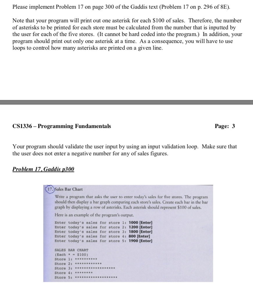 Solved Please implement Problem 17 on page 300 of the Gaddis | Chegg.com