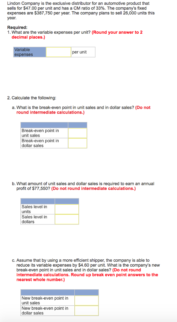 Solved Lindon Company is the exclusive distributor for an