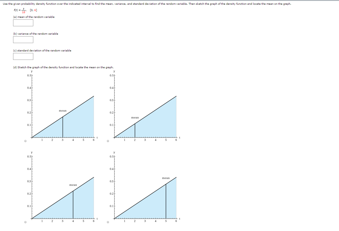 Solved Use the given probability density function over the | Chegg.com