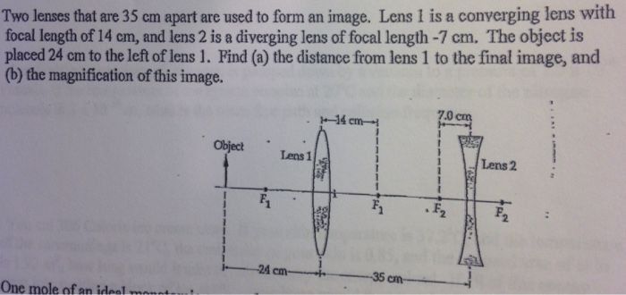 Solved Two lenses that are 35 cm apart are used to form an | Chegg.com