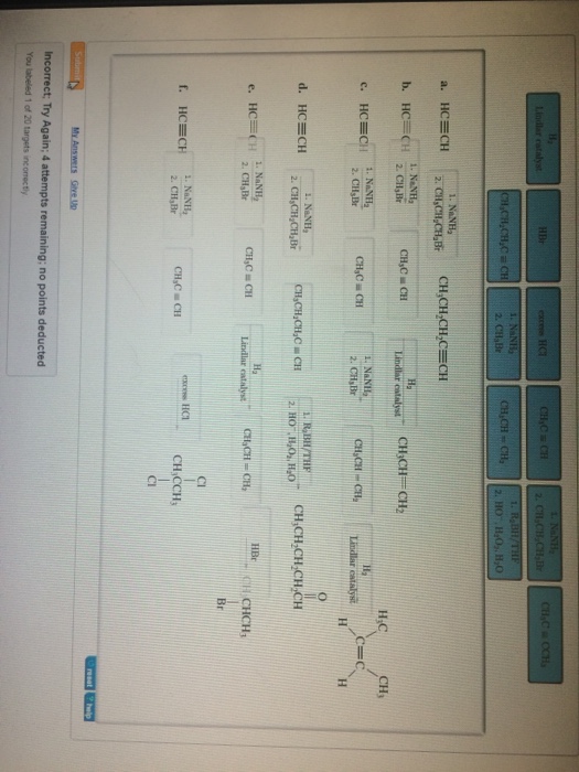 Solved CHaBr HO H,O,.HO 1. NaNH HCHICH CH2 B. HC CH 2 Cl,Br | Chegg.com