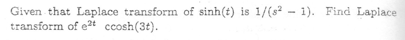 laplace transform of sinh t